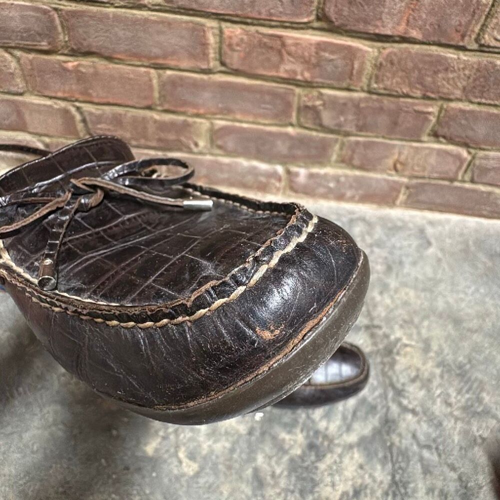Sperry Top Sider Women’s Browm Embossed Leather Slip On Loafer Sz 9 - Picture 10 of 11